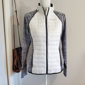 Eddie Bauer IgniteLite Hybrid Zip Up PimaLoft Jacket - White & Grey - Medium